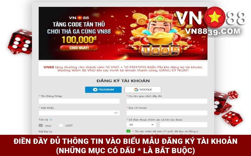 Điền đầy đủ thông tin ở các mục được đánh dấu sao *